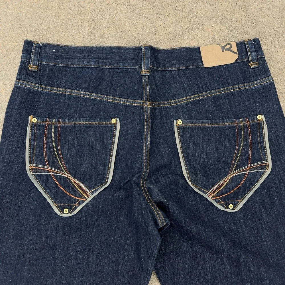 VTG Rocawear Baggy Blue Denim Jeans Men's 42x33 Wide Leg Loose Fit Hip Hop Y2K‎